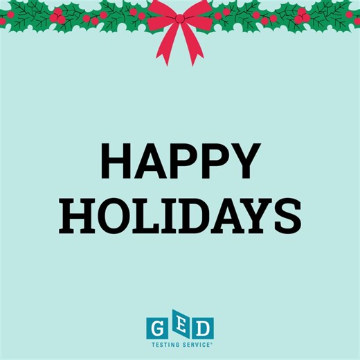 ✨ Happy Holidays from GED Testing Service! ✨ As we close out the year, we’re celebrating every learner who took a step toward their future. Here’s to new goals, new beginnings, and new opportunities in the year ahead. | GED Testing Service