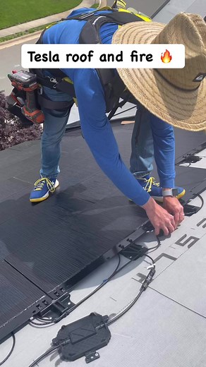 22K views · 70 reactions | What happens if a Tesla roof catches on fire? #contractor #tesla #roofing #diy #education | American Contractor | Facebook