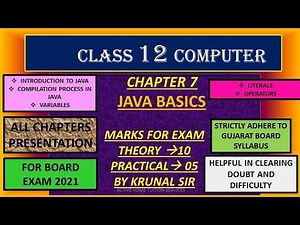 CLASS 12 COMPUTER CHAPTER 7 PART 1 INTRODUCTION TO JAVA BASICS GUJARAT BOARD ENGLISH MEDIUM