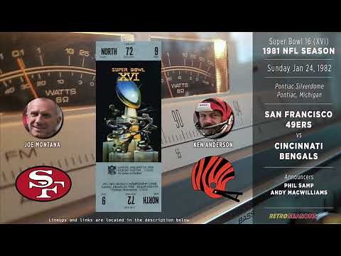 1982-Jan-24 • Super Bowl XVI • San Francisco 49ers vs Cincinnati Bengals - NFL Radio