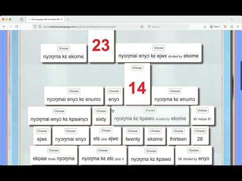 Ga Language (Gã) Numbers Master Game