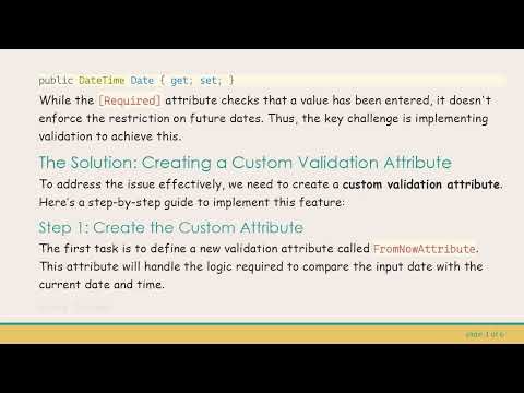 How to Add a Range for DateTime Validation in Blazor Server-Side Components