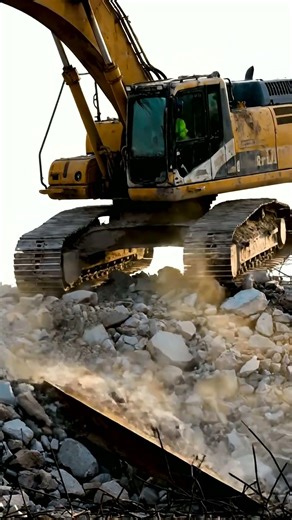 Demolition Power! Excavator Crushing Rubble & Debris 💪