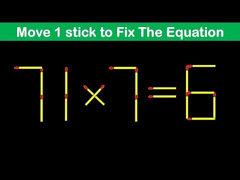 Move only 1 stick to make the equation correct | Matchstick Puzzle 71×3=6