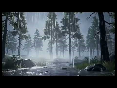 Forest Rainstorm Ambience – Heavy Rain in a Misty Woodland