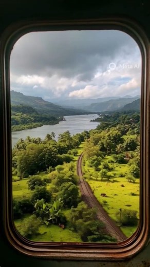 Konkan Railway Ai Generated Beautiful View From Train #minivlog #shortvideo