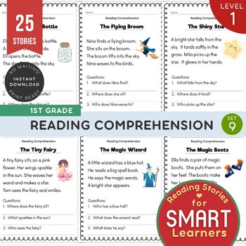 Reading Comprehension Grade 1 Worksheets  Set 9 | 25 Fantasy Theme Stories