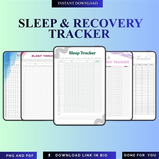 Sleep & Recovery Tracker: Printable Log for Rest and Wellness - Instant Digital Download - PDF PNG - Etsy