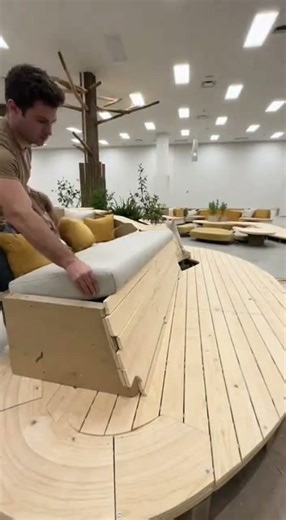 Indoor Forest Wooden Hall | Tree-Wrapped Columns, Paths & Lounge Zones 🌲🪵