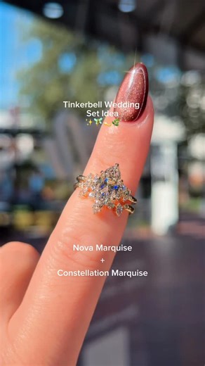 Princess Bride Diamonds | Engagement Rings & Fine Jewelry | Tinkerbell Inspired Wedding Set Idea 🧚💫🌿 Marquise shapes create the dreamiest fairy-like silhouettes, like little wings of light 🪽✨ For... | Instagram