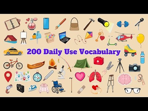 200 Daily Use English Vocabulary Words with Pictures for Kids | Name of Different Things