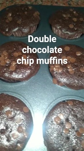DOUBLE CHOCOLATE CHIP MUFFINS #dreem #muffins #chocolate #food #baking #everyone #highlights #fyp