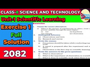 Class 8 Science Unit 1 Scientific Learning Exercise Solution | Class 8 Science Unit 1 Exercise 2082