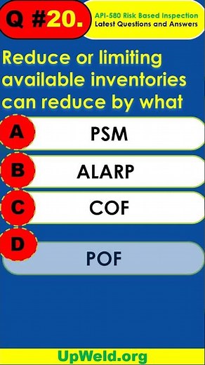Q#20- API 580 Exam - Risk Based Inspection - Latest Questions And Answers #shorts