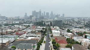 Downtown LA Aerial: Echo Park, Chinatown, and 110 Freeway Overpass