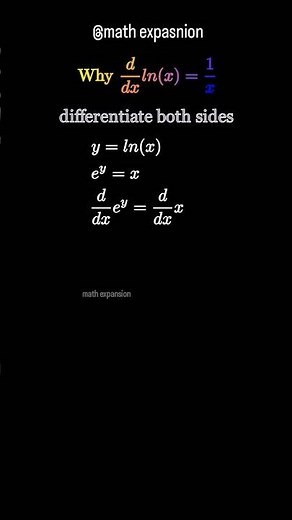 ln(x) derivative through chain rule by math expansion 🍎 #education #science #newvideo