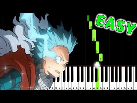 Boku no Hero Academia S4 Episode 13 Insert Song - Might+U - EASY Piano Tutorial [animelovemen]