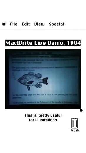 MacWrite Live Demo, 1984