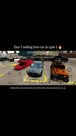 day 7 selling free cars in cpm 1 🔥#carparkingmultiplayer #youtubeshorts #shorts#videos#game#cpm