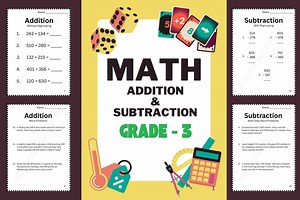 Grade 3 Math Worksheets: Addition & Subtraction Practice (PDF/PNG Download) - Etsy UK