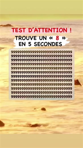 TEST D'ATTENTION !TROUVE UN « 8 »EN 5 SECONDES | QI Challenge