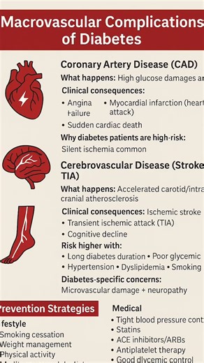 Macrovascular complications of diabetes. #diabetesawareness #stroke