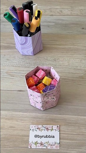 Cute, simple, and useful! ✏️ Origami pencil holder tutorial. #how #diy #asmr #origami #paper #box