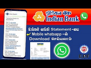 indian bank statement Download through whatsapp simple steps for tamil @PF Helpline