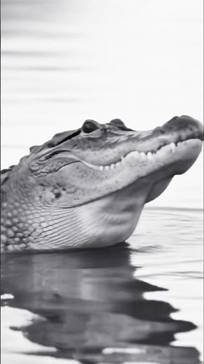 Alligator comes out of water to dance