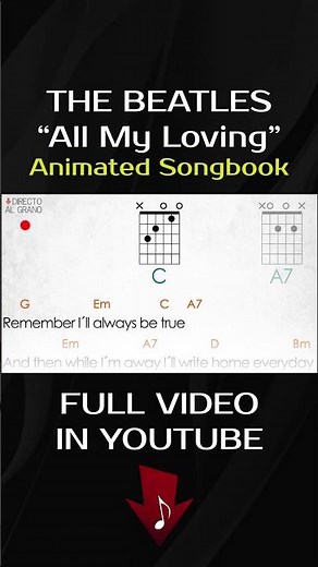 THE BEATLES - "All My Loving" Guitar Chords #Shorts