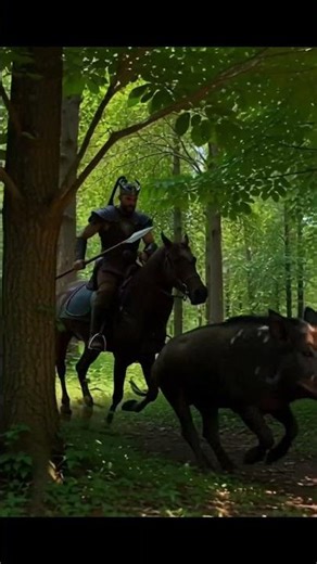 ⚔️ Viking Riding a Horse Hunting Wild Boar in the Nordic Wilderness 🐗🔥