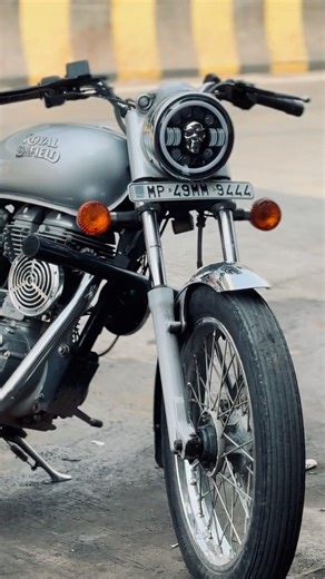 Bullet skull headlight installation #automobile #royalenfieldelectra #bulletlover