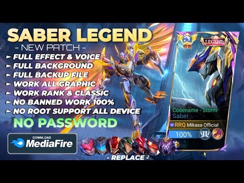 NEW Script Skin Saber Legend - Storm No Password | Full Effect Voice | Patch Terbaru