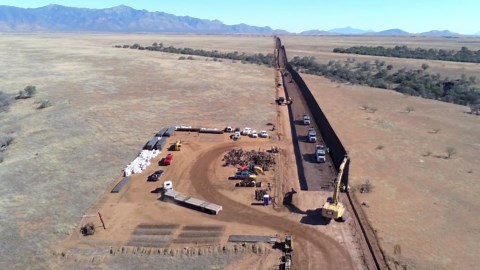 Aerial views show massive border wall taking shape in Arizona