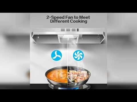 Review: Range Hood 36 inch Under Cabinet, Ducted/Ductless Kitchen Hood 280CFM, Stainless Steel...