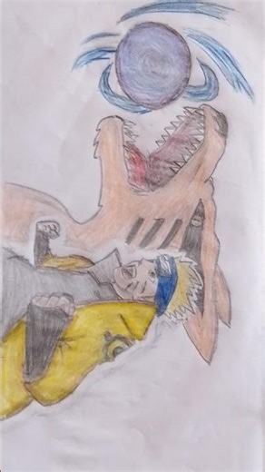 naruto(kcm) with kurama🦊drawing