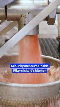 Knives chained to equipment: this is what #security looks like in the kitchen at #RikersIsland