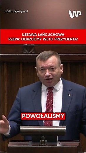 USTAWA ŁAŃCUCHOWA. Rzepa: Odrzućmy weto Prezydenta #polityka #sejm #polska #weto