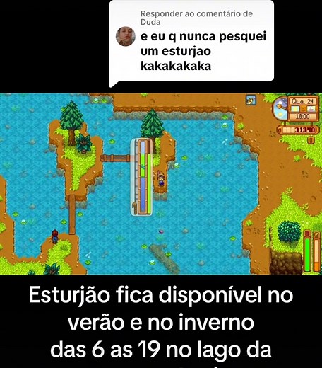 Como pescar esturjão em Stardew Valley