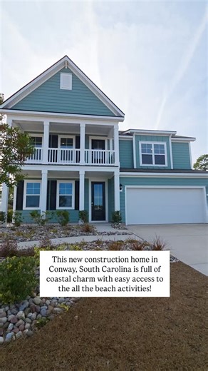 Amber Keinath | Conway, SC Realtor on Instagram: "I don’t know about you, but I could go for a new construction home with coastal charm in Conway, South Carolina. And this one’s for sale. This home option in Auberon Woods stands out for its Coastal charm, thoughtful layout, and details that feel increasingly hard to find across the Conway real estate market. Stats: 3129sqft | 4 bed | 3 bath | 2 story | 2 car garage Life in the home looks like: • Morning light through large windows • Cooking in a
