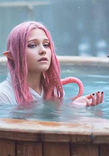 凍った体が温泉で生き返ります… #alien #queserasera #hotspring #bathing #viral