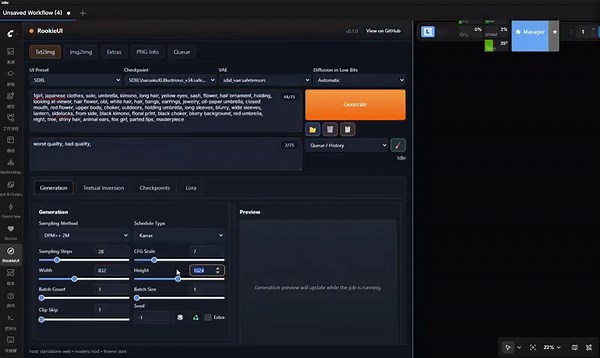 ComfyUI-RookieUI.A1111/Forge-style sidebar workflows within native ComfyUI; - A1111 metadata parsing; supports FLUX/Qwen presets, live preview; https://t.co/me0A5MgWV9