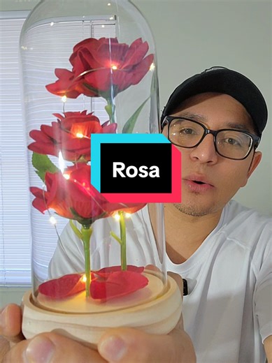 I Everlasting Rose in Glass Dome with Light, Artificial Rose Realistic Faux Flowers Desktop Ornaments without Battery, Anniversary Birthday Gifts for Mom Girls Girlfriend Her, Gift #rosas #regalo #dama #artificial #tiktokshop