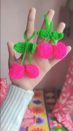 easiest way to make cherry 🍒 keychain for beginners