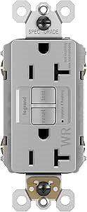 Legrand radiant Self-Test GFCI Weather Resistant Outlets, 20 Amp, Tamper Resistant, Outdoor Outlets, Gray, 2097TRWRGRYCCD4
