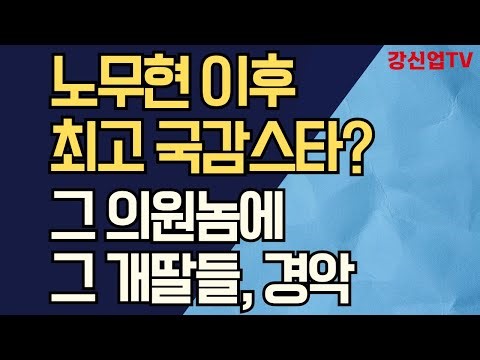 노무현 이후 최고 국감스타?/그 의원놈에 그 개딸들, 경악