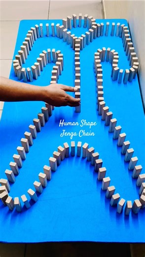 Human Shape Jenga Domino Chain Reactions 🧍 🧍‍♂️ 🧍‍♀️ #shorts #jenga #chainreaction