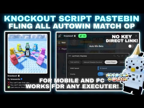 🐧Knockout Script Pastebin AutoWin Each Match (NO KEY) Autofarm Eggs LINKVERTISE Direct Link Very OP🧊