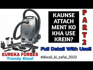 Eureka Forbes Trendy Steel Vacuum Cleaner - How to use all Attachments Full Demo | *TUTORIAL*