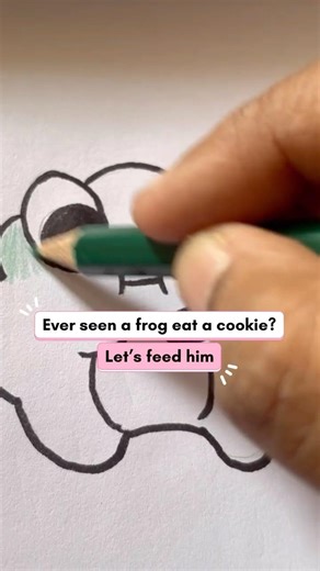 I fed my frog a cookie…#shorts#youtubeshorts#viralshorts#animation#handdrawn#pencilanimation#frog